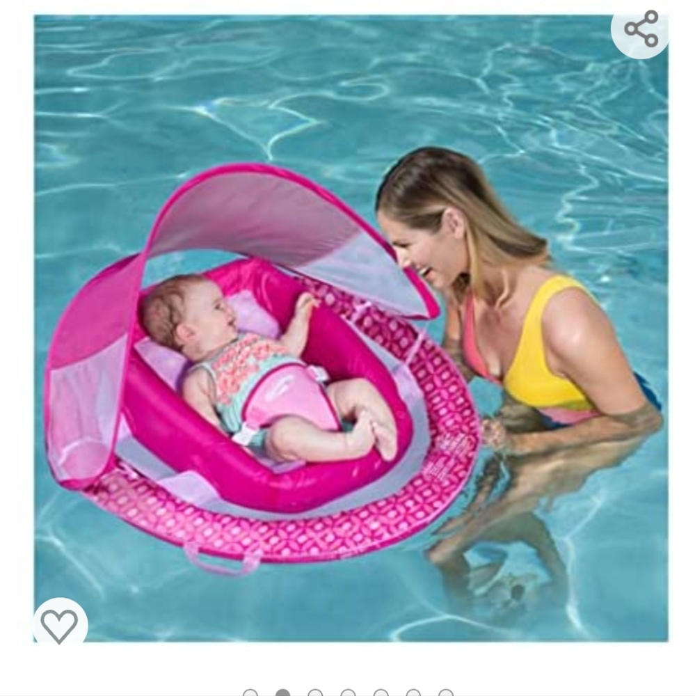Pink Baby Pool Float with Sun Canopy - Kids Swim Never used